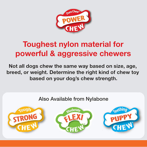 Nylabone Power Chew Marrow Bone Alternative Nylon Chew Toy for Dogs, Dog Toys for Aggressive Chewers, Beef Flavor, Large/Giant (1 Count)...