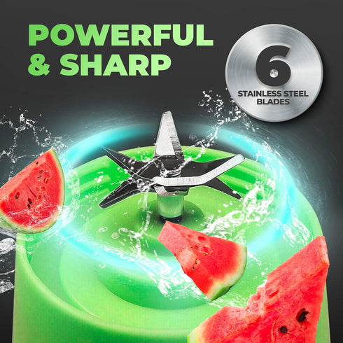 Portable Blender - Compact and USB Rechargeable Personal Travel Blenders for Smoothies, Shakes and Ice - Mini Fruit Juice Mixing Shaker Bottle - 3...
