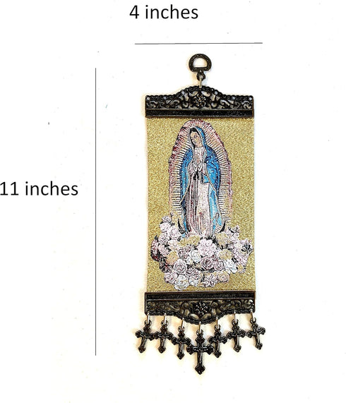 Religious Icon – Our Lady of Guadalupe - Holy Blessed Virgin Mary - Wall Hanging Tapestry Banner Art Decor - Christian Orthodox Catholic - 11 x 4 ...