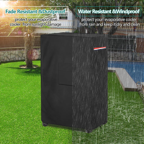 AIickwang Outdoor Portable Evaporative Air Cooler Cover,600D Heavy Duty Waterproof Evaporative Cooler Cover for Hessaire MC26A Evaporative Cooler,...