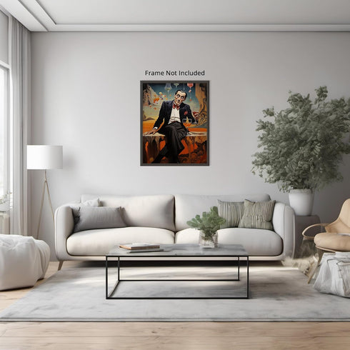 Posterizer 1 pcs-sci-fi strange man with flying drinks-Abstract & Modern Art-Fantasy & Fiction Art-Gift for Art Lovers-Decor for Home & Office- UN...