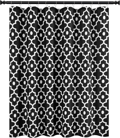 Biscaynebay Textured Fabric Shower Curtains for Bathroom 72" X 72", Black Morocco Pearl Printed Linen Modern Hotel Luxury Quality Cloth Bath Curta...