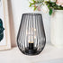 TRIROCKS Metal Cordless Table Lamp - 8'' Tall Cage Shape Battery Operated Lamp with Warm Fairy Lights Bulb for Indoor/Outdoor Use, Perfect for Chr...