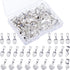 Yaomiao 100 Pieces Spoon Glue on Bails Pendant Jewelry Bails Shiny Silver Color Oval Heart Shape Glue on Necklace Earring Pendant Small Spoon Char...