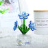 QFkris Forget-Me-Not Crystal Flower Figurines, Crystal Blue Flowers Figurine Table Collectible Ornament Home Decoration Souvenir Gifts...