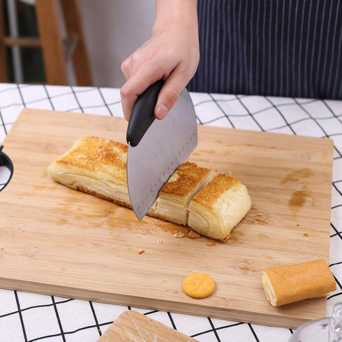 1 pcs Dough Pastry Scraper Chopper/Stainless Steel Dough Scraper Cutter with Ergonomic Rubber Non-Slip Grip/Dough Scraper Cutter/Pro Pastry Pizza ...