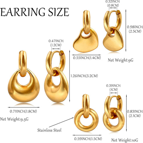 Waterproof 14K Gold Plated Filled Thick Small Gold Hoop Earrings for Women, Huggie Hoop Earrings, Hypoallergenic Lightweight Earrings, Gold Silver...