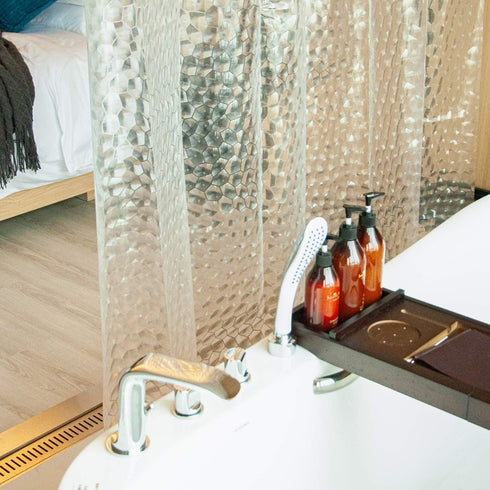NTBAY EVA Clear Shower Curtain with Water Cube, Water-Repellent Liner with 3 Magnets for Bathroom, 72x72 Inches...