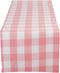 DII Buffalo Check Collection, Classic Farmhouse Table Runner, 14x108, Pink & White...