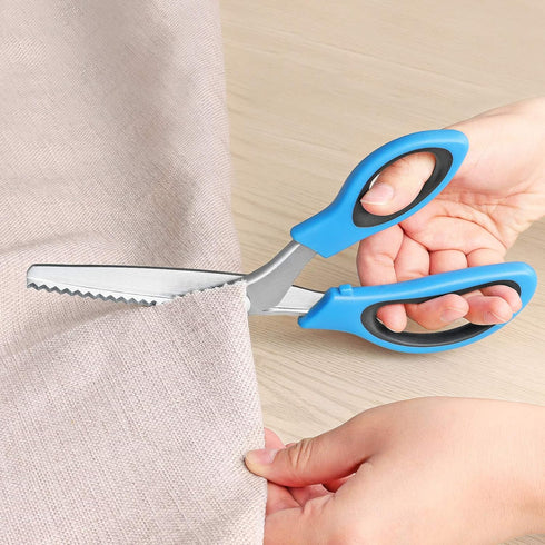 Pinking Shears, Professional Zig Zag Scissors, Pinking Scissors with Rubber Grips and Ultra-Sharp Blade, Great for Many Kinds of Fabrics and Paper...