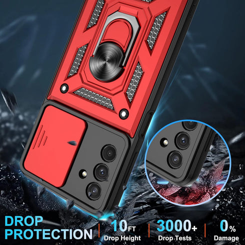 Galaxy A13 5G Case / A04S Case, Samsung Galaxy A13 5G Case with HD Screen Protector, Heavy Duty Shockproof Phone Cover with Magnetic Kickstand Rin...