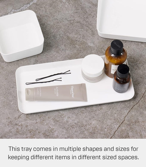 Yamazaki Home Space Saving Vanity Tray | Steel, Flat, White...