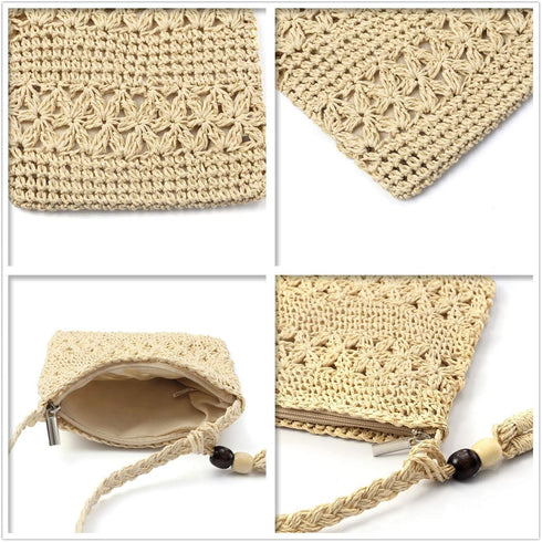 CHIC DIARY Small Straw Crossbody Bag Women Weave Rattan Shoulder Bag Beach Shoulder Purse with Tassel...