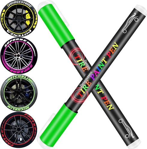 Tire Paint Pen For Car Tires, 2Pcs Green Tire Marker Paint Pen?Tire Paint Allows You To Get The Real Professional Look Of Car Tires...