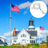 3pcs 1” Plastic Flag Pole Ring with Hook, Anti Wrap Flagpole Mounting Clip, Rustproof Adjustable Flag Pole Hardware Accessories for Various Outdoo...