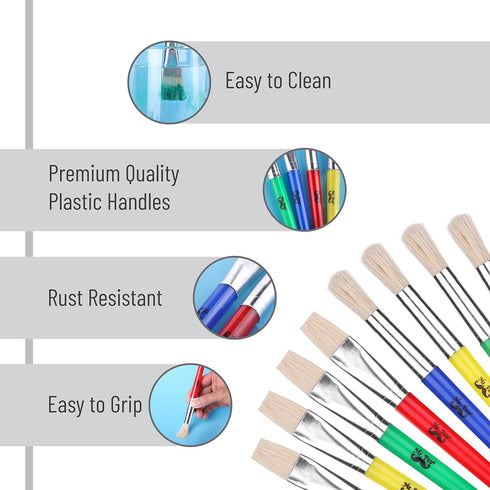 Mr. Pen- Paint Brushes for Kids, 8 Pcs, Toddler Paint Brushes, Chubby Paint Brushes, Flat Paint Brush, Kids Paint Brush Set, Washable Paint Brush ...