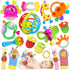 Baby Rattles 0-6 Months - 17 Pcs Baby Rattle Toys Set Infant Toys for 0-3 Months Baby Toys 3-6 Months Newborn Toys with Teething and Wrist Socks R...