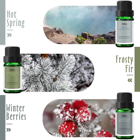Fragrance Oils, MitFlor Winter Essential Oils for Home Diffusers, Soap & Candle Making Scents, Premium Holiday Aromatherapy Gift Set, 6 x10ml-Wint...