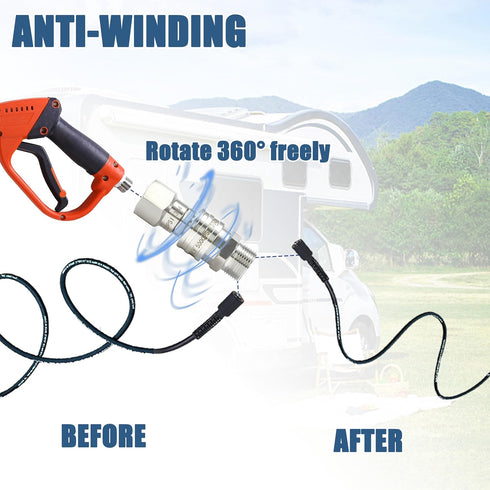 Tool Daily Pressure Washer Adapter Set with Swivel, M22 14mm to 3/8" Quick Connect, Stainless Steel Quick Disconnect Swivel for Power Washer Hose,...