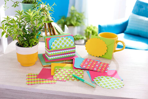 American Greetings Single Panel Blank Cards with Envelopes, Bright Colors, Patterns and Shapes (40-Count)...
