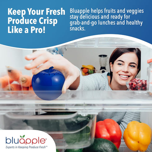 Bluapple Ethylene Gas Absorber Produce Saver Combo Pack - Keeps Fruits & Veggies Fresh in Refrigerator, Lasts up to 3 Months, 8 Packets and 2 Blua...