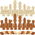 56 Pieces Wooden Checkers Pieces Handcrafted Chess with Drawstring Storage Pouch Classic Wooden Chess Game Set Board Games Accessories in 2 Styles...