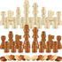 80 Pieces Wooden Checkers Pieces Handcrafted Chess with Drawstring Storage Pouch Classic Wooden Chess Game Set Board Games Accessories in 2 Styles...