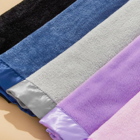 Pro Goleem Fleece Baby Blanket with 2 Inch Satin Trim Soft Anti-Static Plush Blanket for Boys and Girls Christmas Baby Gifts for Babies Black 30''...