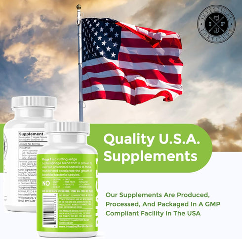 Phage 1 - Ultimate Gut Health Supplement, Total Restore Intestinal Defense, Patented Bacteriophage Blend for Gut Support, Digestive & Immune Syste...