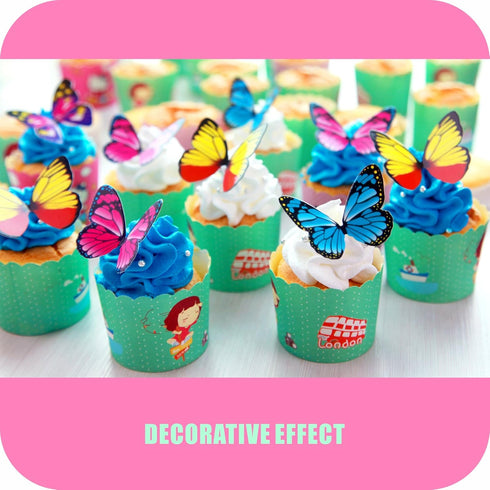 Butterfly cake Toppers 40Pcs Set, GUCUJI Chocolate Mousse Cake Cupcake Toppers Picks Decoration (4 Patterns X 10)...
