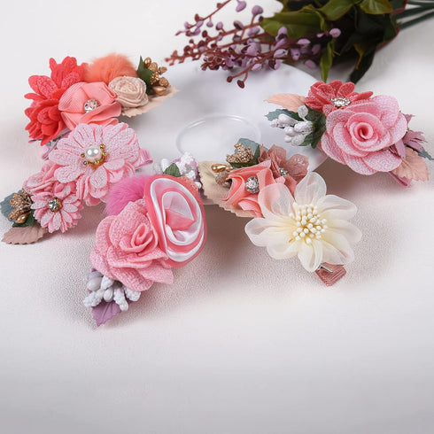5 Inch Hair Bows for Girls Boutique Ribbon Artificial Floral Hair Bow Clips Hair Accessory for Girls 11pcs...