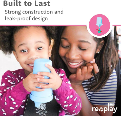 Re-Play Sippy Cups for Toddlers - 10 Oz. Reusable Spill Proof Cups for Kids, Dishwasher/Microwave Safe - Made in USA - Set of 4-3.13" x 6.25" - Ci...