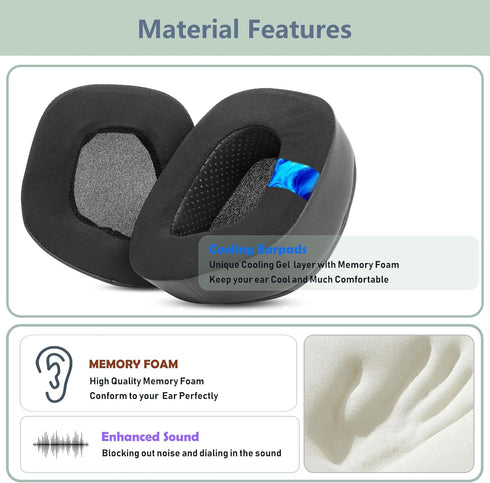 Cooling fabric Replacement Earpads Compatible with Corsair Void/Corsair Void Pro/Corsair Void RGB Elite/Corsair Void RGB SE Gaming Headsets Ear pa...