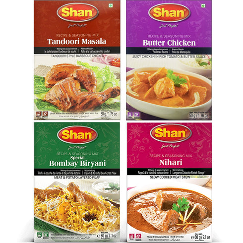 Shan Spices - Variety Combo #1 (Tandoori, Butter Chicken, Bombay Biryani, Nihari)...