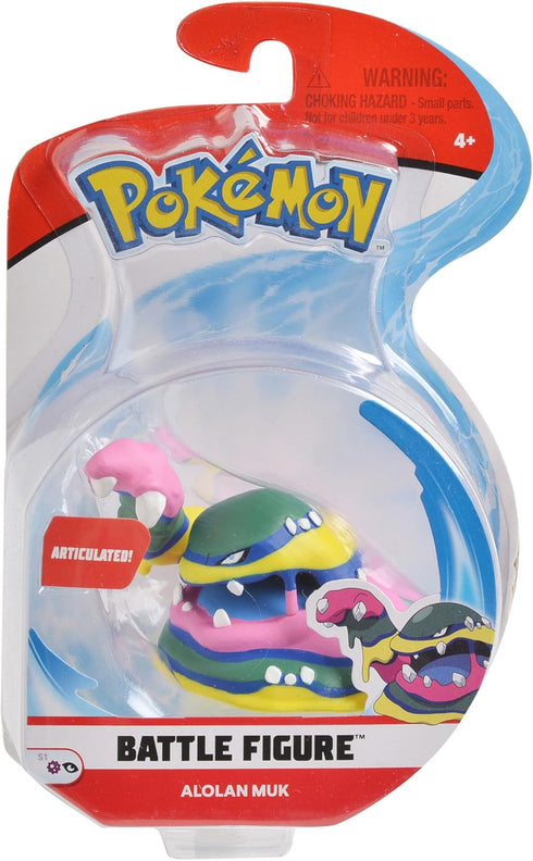 Pokemon 3" Alolan Muk Articulated Battle Action Figure...