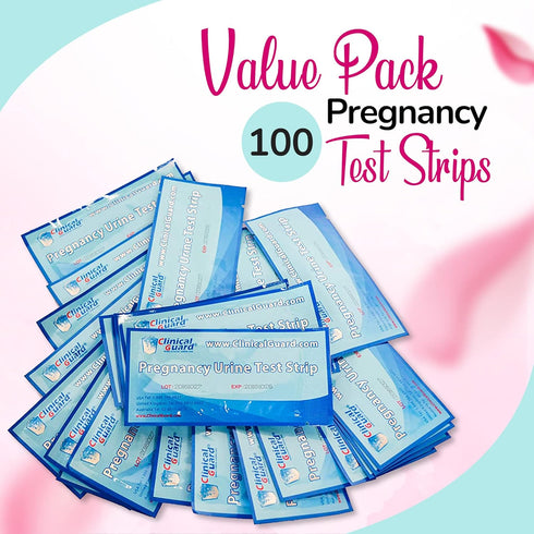 Clinical Guard 100 Pregnancy Tests Strips - Sensitive & Accurate Measurement Within 5 mins - Early Detection Pregnancy Test Strip - Easy to Use fo...