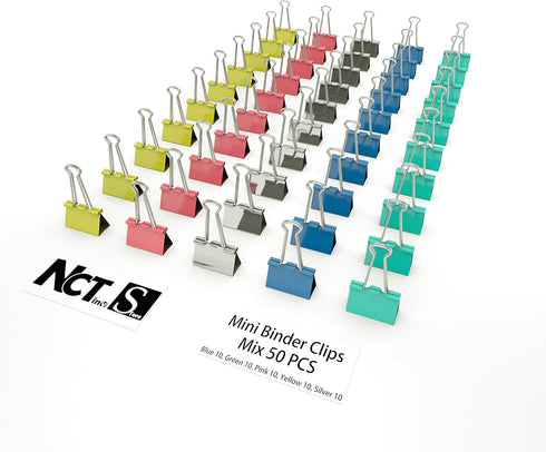 Mini Binder Clips Colorful Metal Clamp (Mini, 50 PCS)...