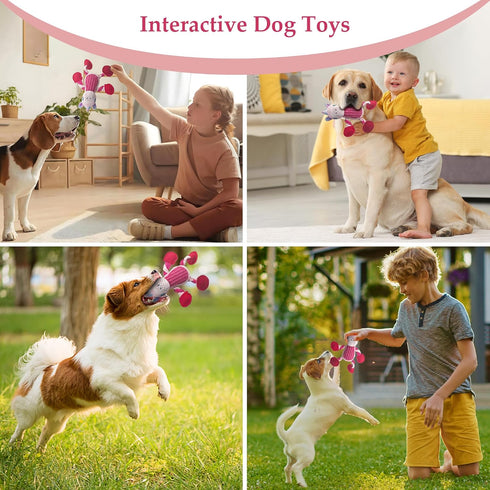Squeaky Dog Toys for Large Breed, Large Funny Cute Interactive Medium & Small Dog Toys, Stuffed Plush Animals Puppy Toys - unicorn...