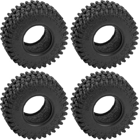 4PCS HIRCQOO 1.0" SCX24 Rubber Crawler Mud Terrain Micro Rubber Tire Compatible with Axial 1/24 Gladiator Bronco B17 C10 JLU Deadbolt RC Crawler C...