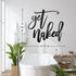 Vivegate Get Naked Sign – 15” X 19” Get Naked Sign for Bathroom Wall Decor Bath Word Art Decals Black Metal Letters...