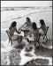 Posterizer 1 pcs-black and white photograph-women relaxing on the beach scene 4-Photography Art-Retro Art-Decor for Home & Office- unframed wall a...