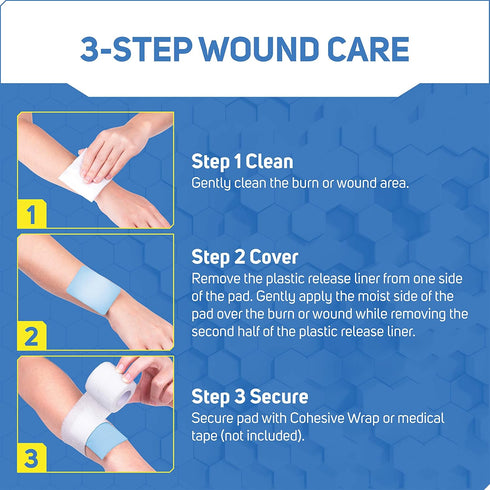 Care Science Hydrogel Sterile Burn Dressing Bandage Pads for Burn Relief, 4 ct | Instant Cooling Relief for Minor Burns & Wounds...