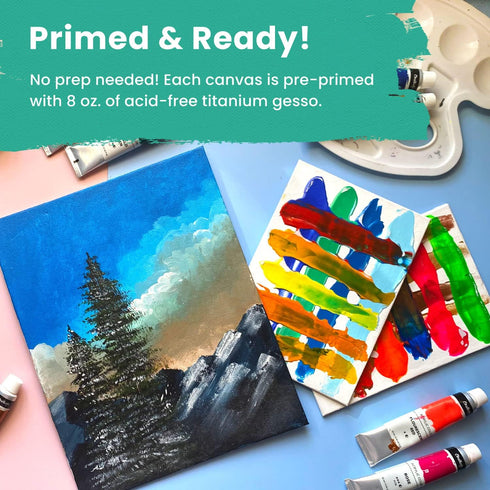 Chalkola Paint Canvas Panels 5x7 inch (15 Pack) for Acrylic Painting & Oil Art, Primed 100% Cotton Boards, Acid-Free for Professional Artists, Hob...