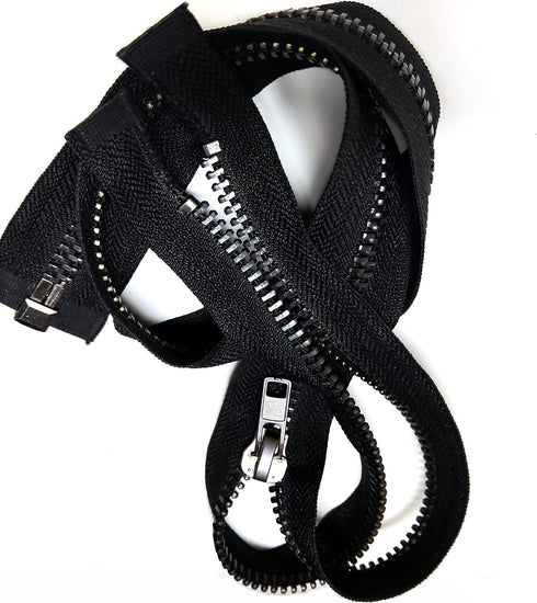 Leekayer #10 32 Inch Separating Jacket Zipper Black Nickel 81cm Metal Zipper for Sewing Crafts Dress Bag Coats Luggage Vest Heavy Duty DIY Handmad...