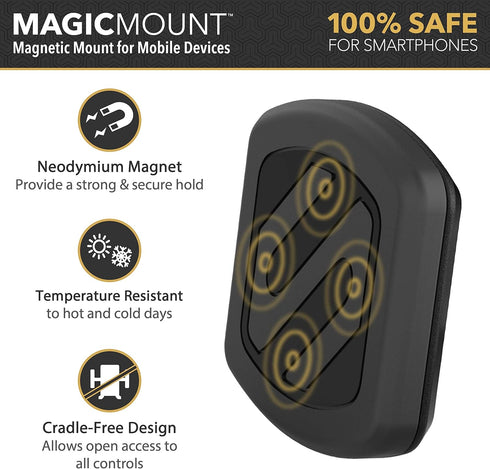Scosche MAG12V-XCES0 MagicMount Universal Magnetic Car Phone Holder, Cigarette Lighter Mount with USB Charger, Easy Magnet Mounting for iPhone, iP...