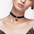 Vintage Black Choker Necklace for Women, Velvet Drip oil Red Heart Black Choker, Valentines Day Halloween Cosplay Party Jewelry, Adjustable Length...