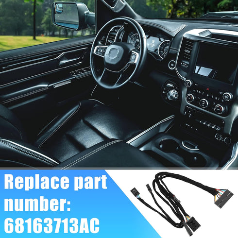 X AUTOHAUX 68163713AC Steering Wheel Wiring Harness Audio Controls for Ram 1500 2500 3500 2012 2013 2014 2015 2016 2017 2018...
