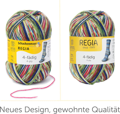 Regia 100 gr Sock Wool 4-ply Mix -it Tropical Color Col. 938......