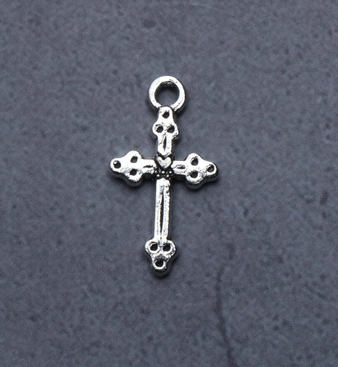 50 Pcs Vintage Crucifix Pendants Beading Charms with Hole Small Chic Elegant Metal Religious Bulk Cross for Jewelry Making Kit DIY Bracelet Neckla...