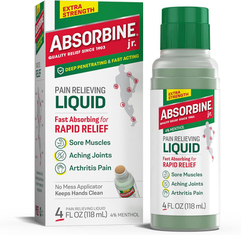 Absorbine Jr. Extra Strength Pain Relieving Liquid, Liquid Pain Reliever, Pain Relief for Joint, Arthritis, Nerve Pain and Muscle Soreness Relief,...